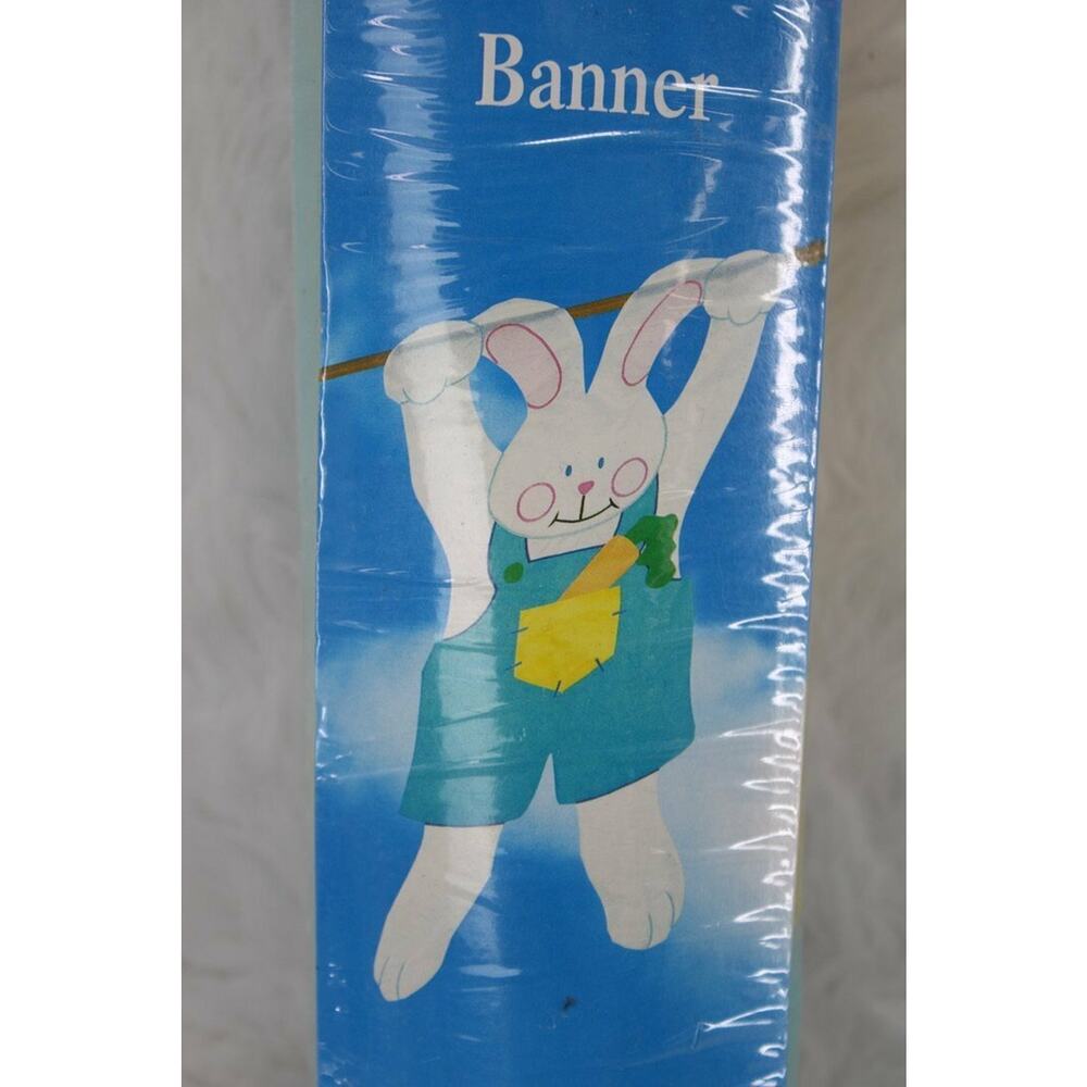 Easter Bunny Rabbit w/Overalls Large Flag Banner 26x43.5 Double sided Heavy Duty